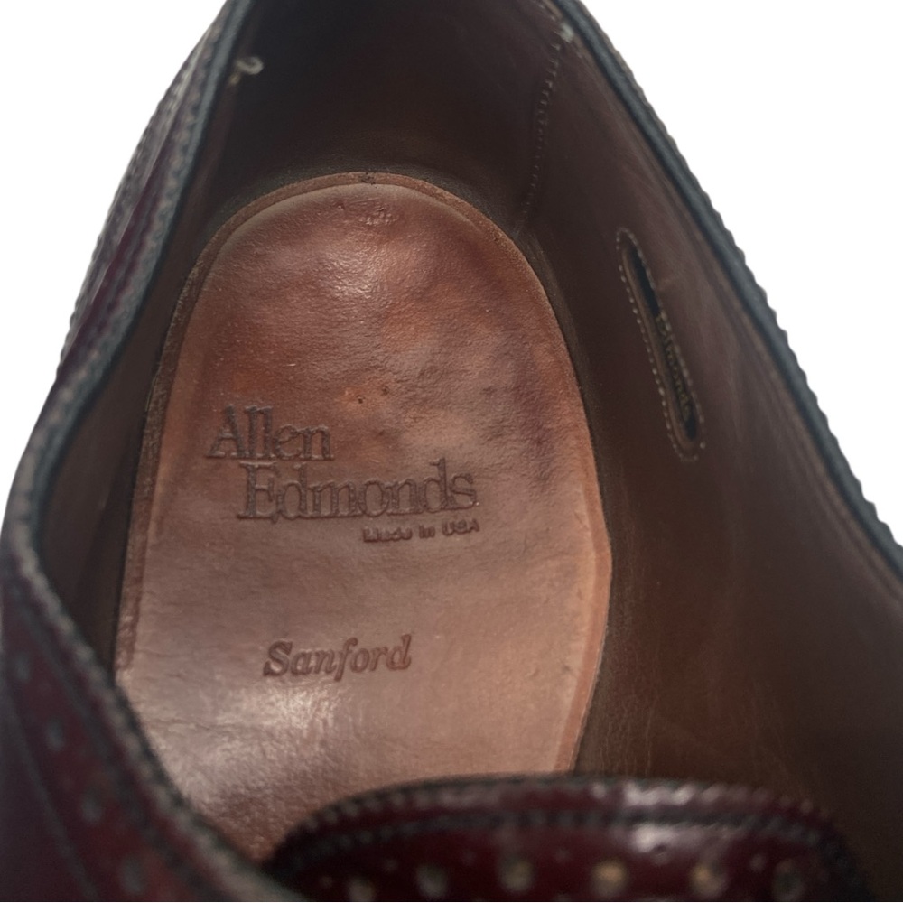 Allen Edmonds Sanford Burgundy Cap‎ Toe Shoes 11B - Picture 6 of 8